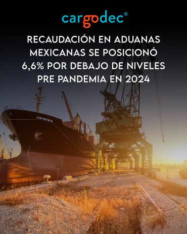 Recaudación en aduanas mexicanas se posicionó 6,6% por debajo de niveles pre pandemia en 2024