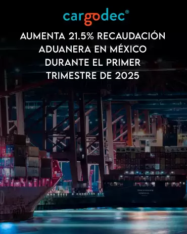 Aumenta 21.5% recaudación aduanera en México durante el primer trimestre de 2025